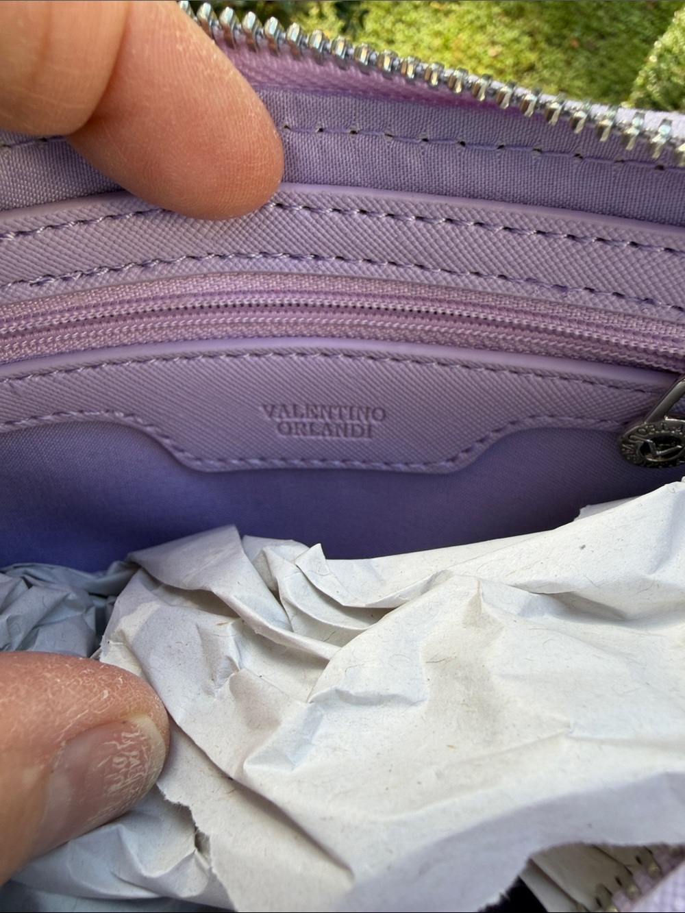 Valentino Orlandi Lavender Crossbody Bag with Stud Accents - Picture 14 of 16